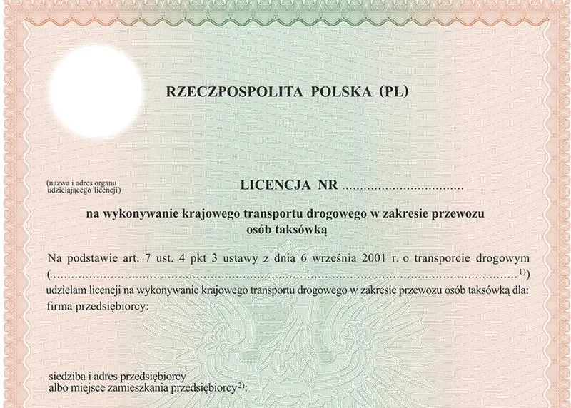 Dokumenty do licencji taxi