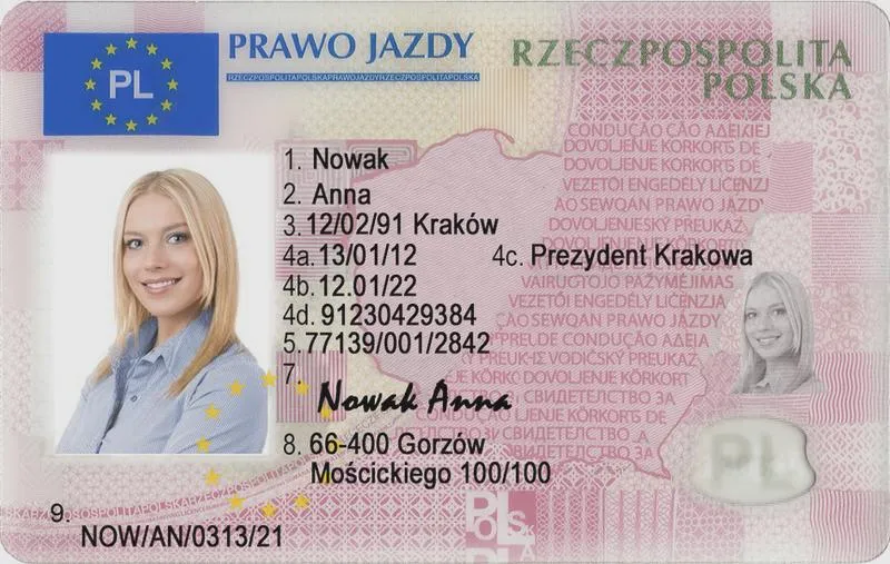 Informacje o prawie jazdy